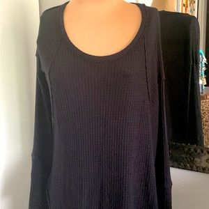 FOR THE REPUBLIC BLACK TEE TUNIC OVERSIZED SMALL